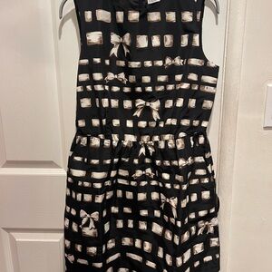 RED Valentino Black and Cream Bow Mini Dress
